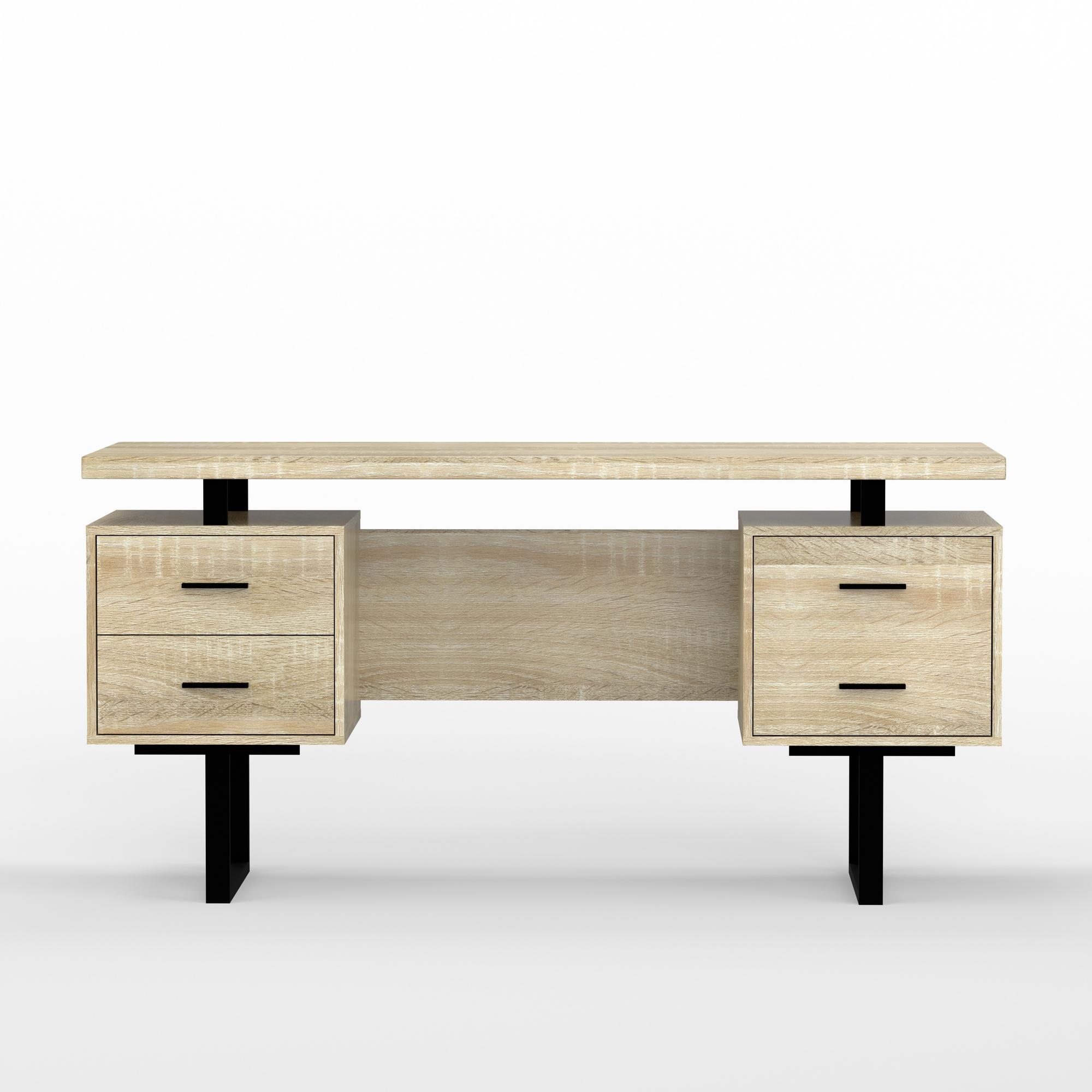 60" Modern Computer Desk - White