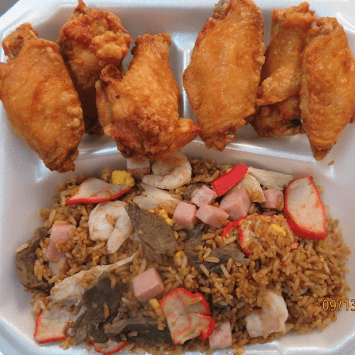 6 Wings Com Fried Rice