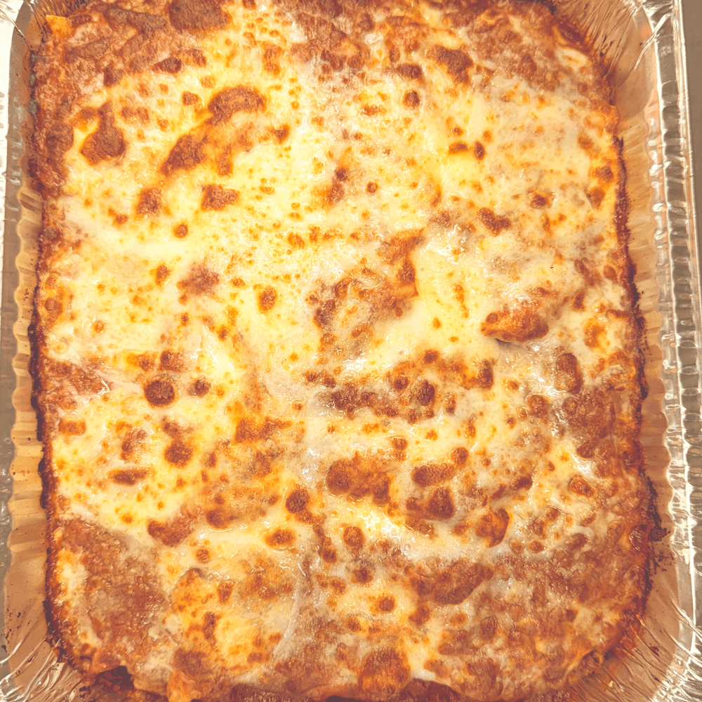 Tub of Baked Mostaccioli