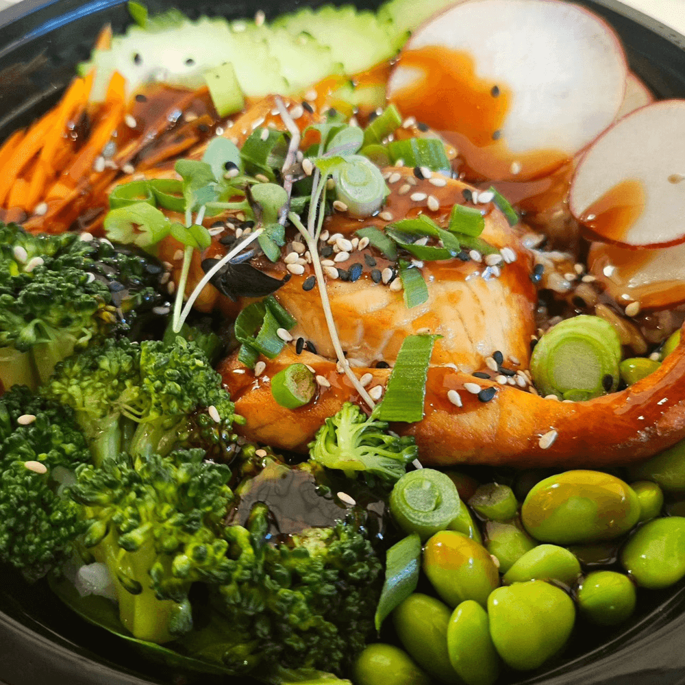Teriyaki Salmon Steak Bowl