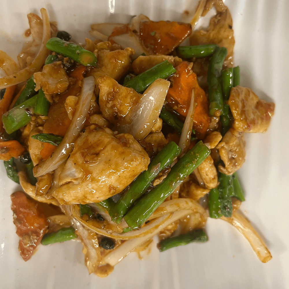 Chicken with Asparagus in Black Bean Sauce 芦笋豆豉鸡