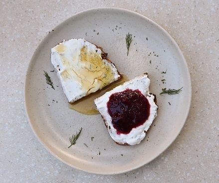 Labneh, Jam and Honey Toast