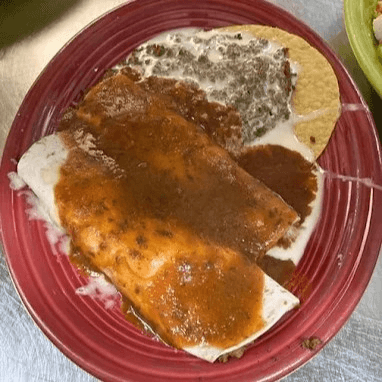 27. One Shrimp or Crab Quesadilla, Rice and Beans