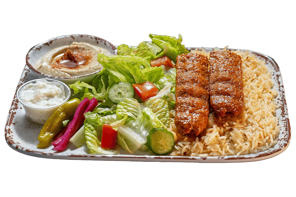Chicken Lule Kebab (Kafta) Plate