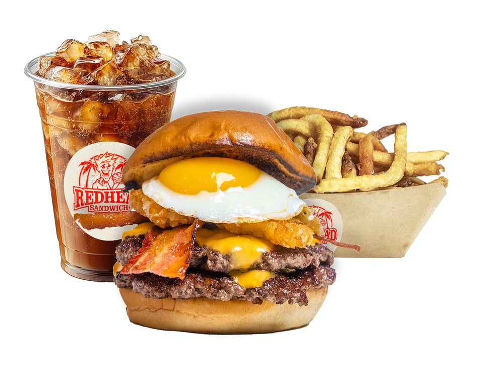 Hangover Burger W/ Fries & Drink
