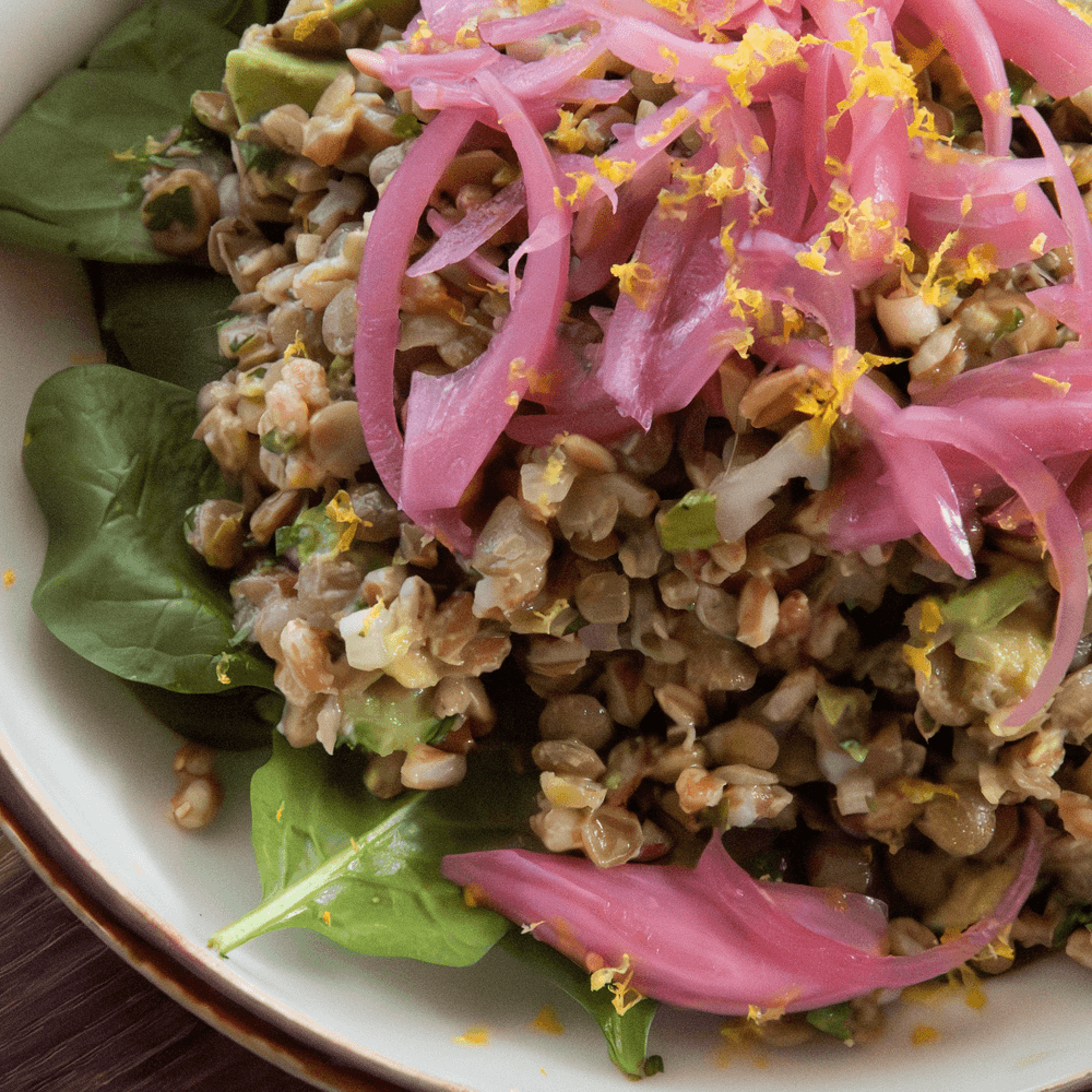 Avocado Farro Lentil Salad
