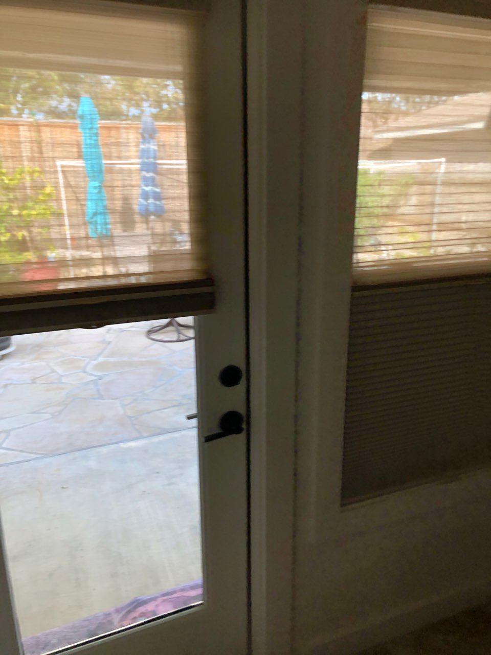 sheer pleated shade with roomdarkening cellular shade for door in Round Rock