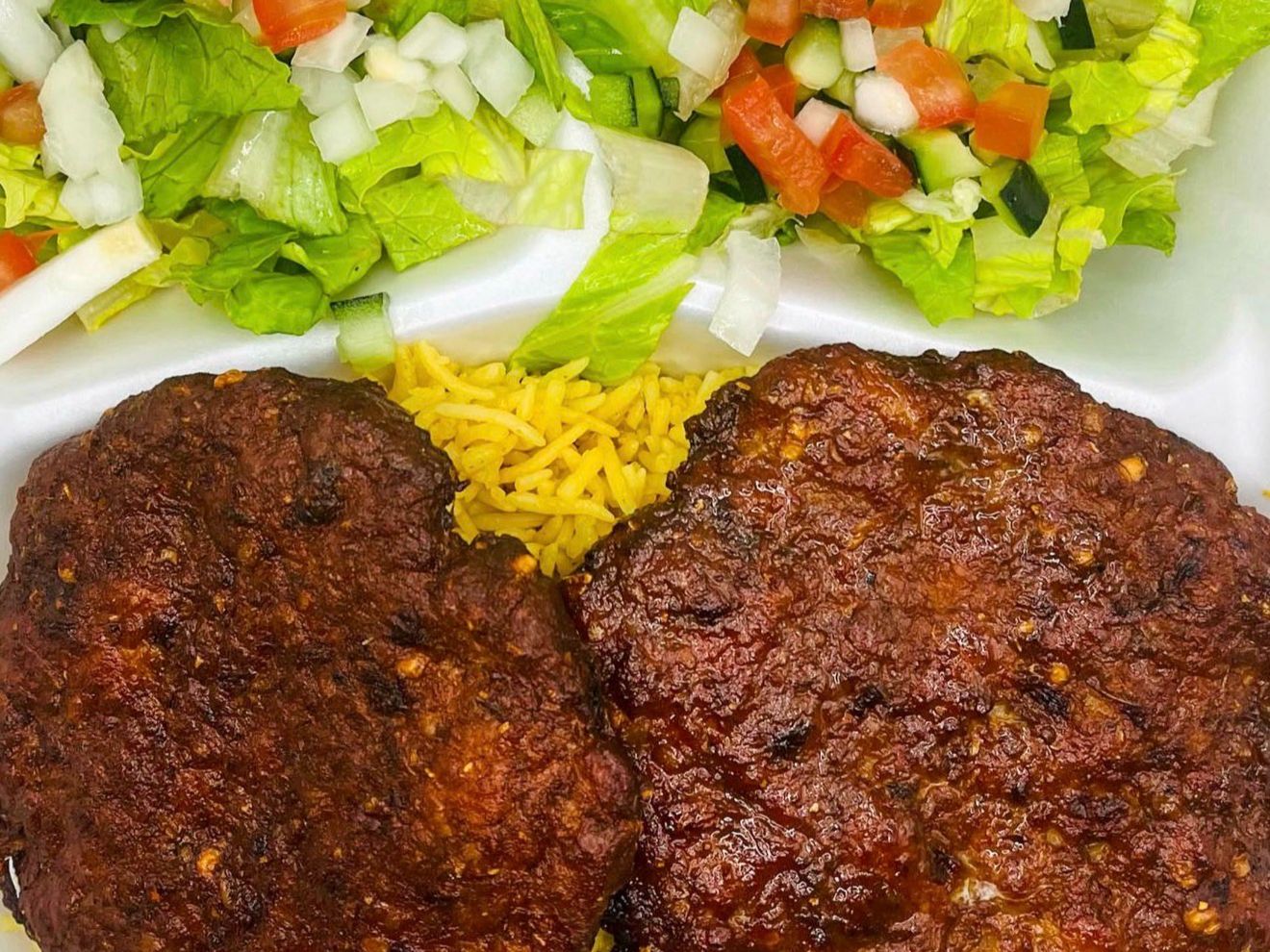 Chapli Kabab Rice Platter