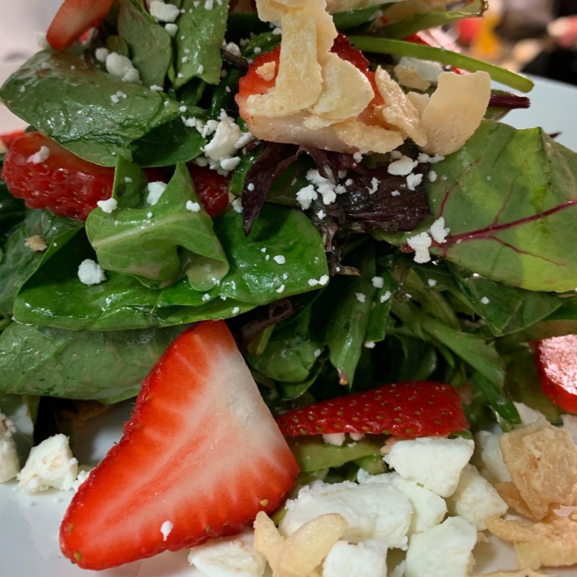 Candied Almond, Strawberry & Goat Cheese Salad