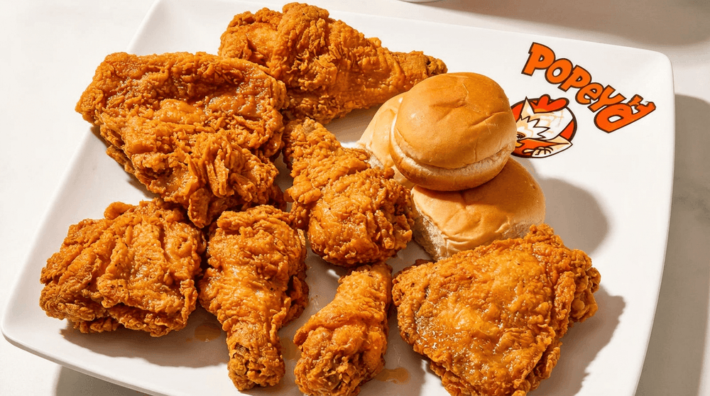 Fried Chicken with Dinner Rolls