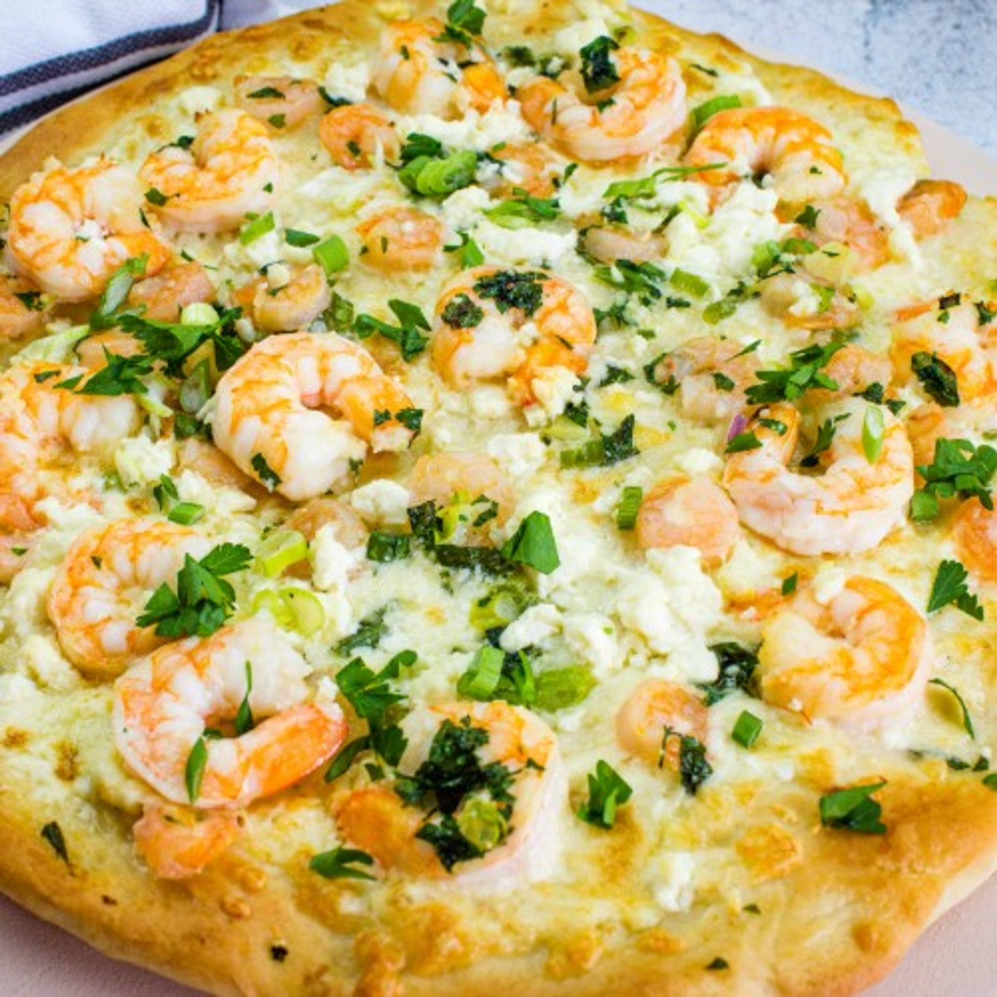 Lemon Garlic Shrimp Pizza