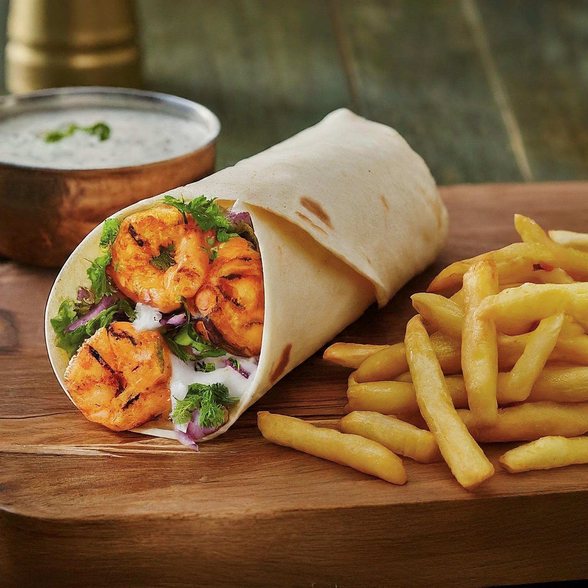Shrimp Tikka Wrap