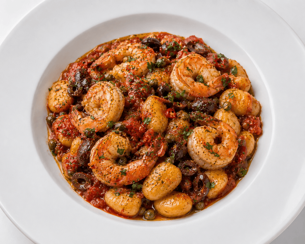 Shrimp Gnocchi Puttanesca