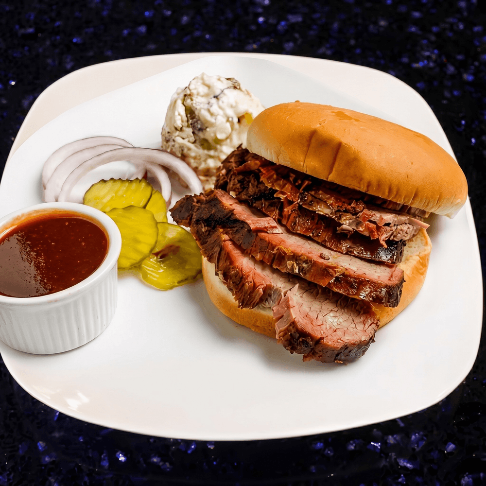 Three-BBQ Meat Sandwich