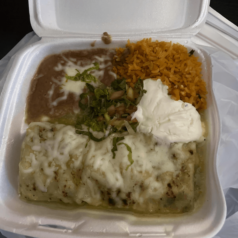 #18 Red or Green Burro Enchilada Style Combo
