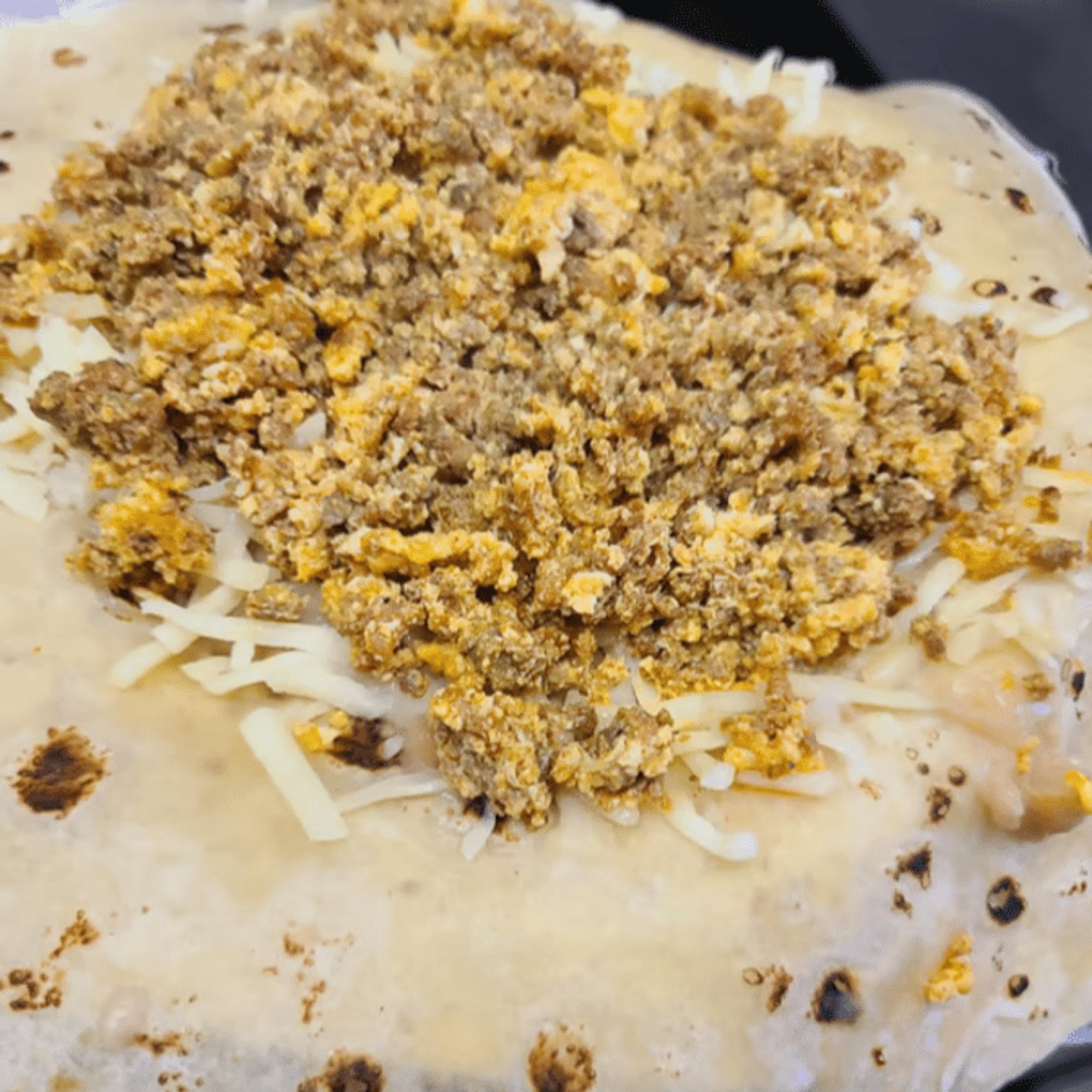 Breakfast Burrito: Chorizo with Egg