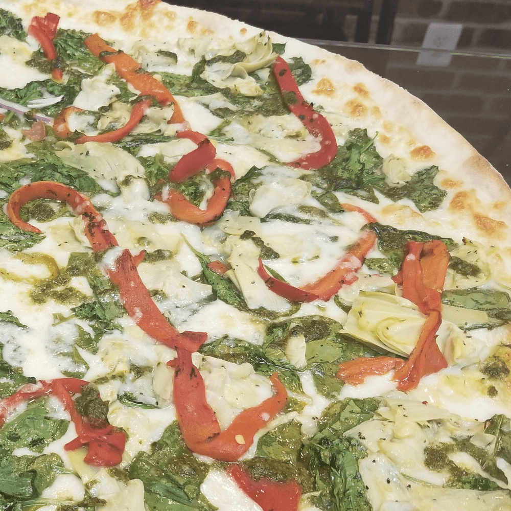 Spinach, Roasted Peppers & Ricotta Pizza