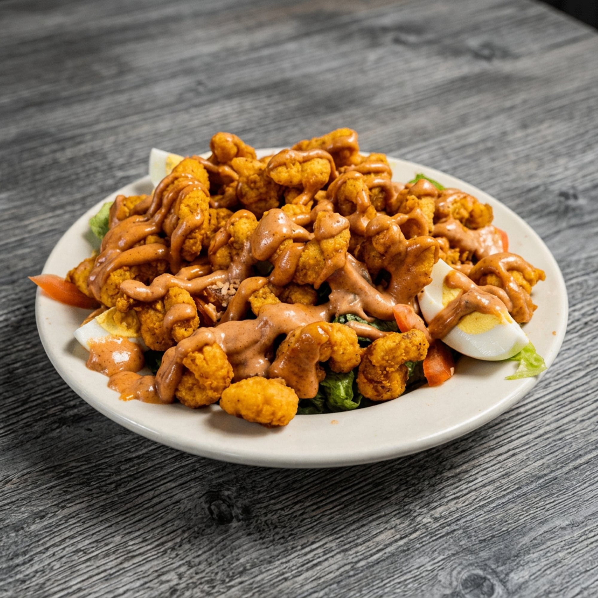 Fried Shrimp Remoulade Salad