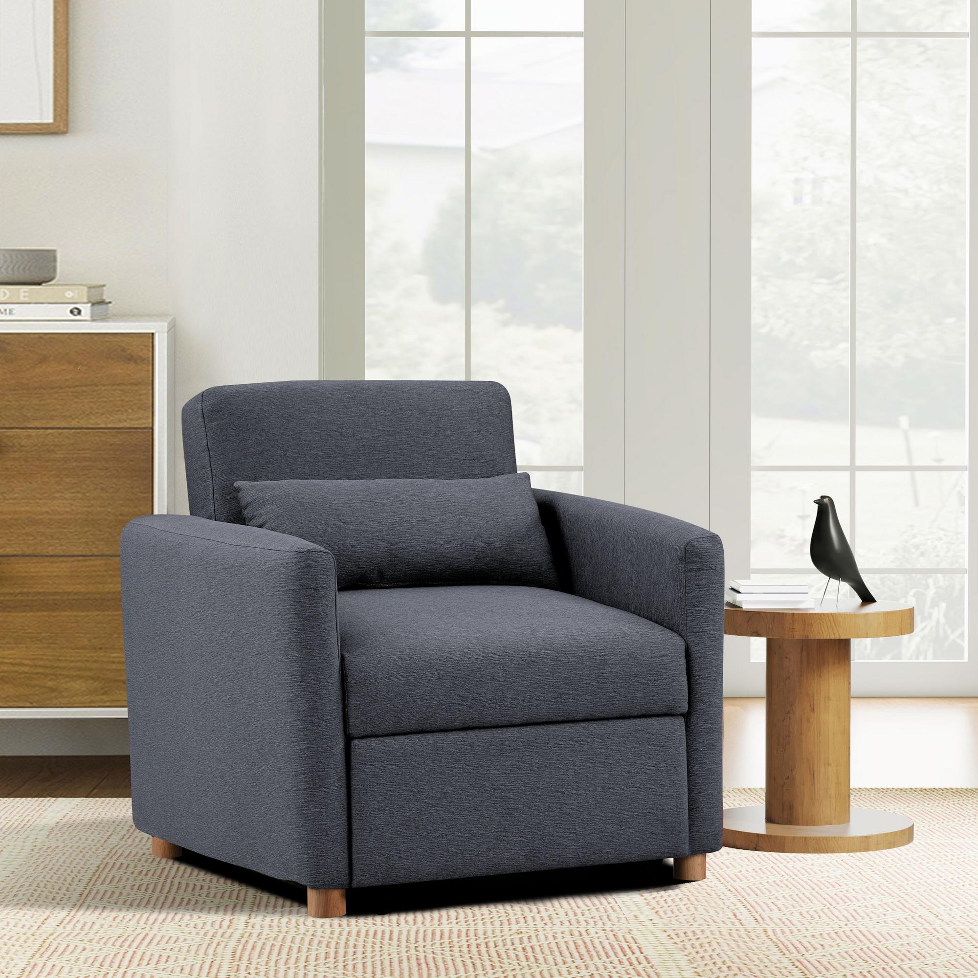Conley Convertible Chair - Gray Boucle