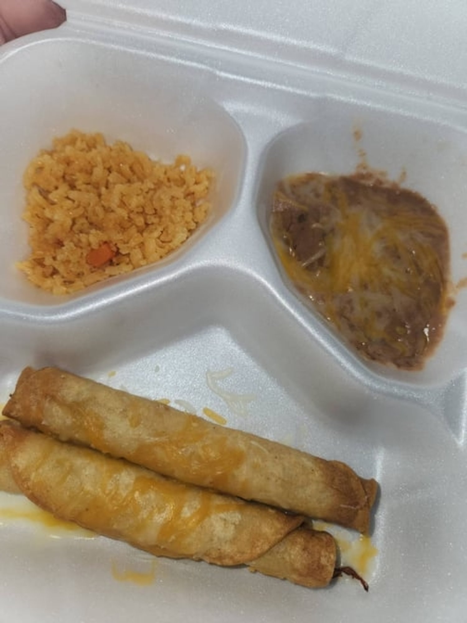 #2 Shredded Beef Rolled Tacos Kids Meal