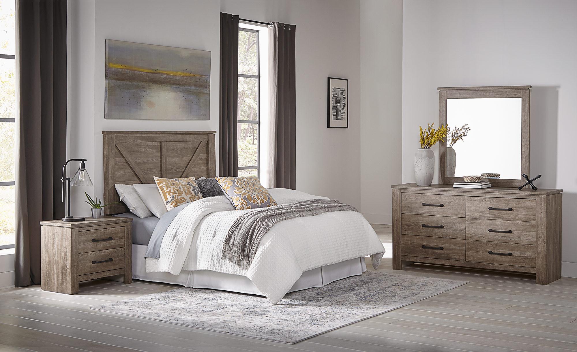 Queen Adorna Bed w/Dresser, Mirror, Nightstand