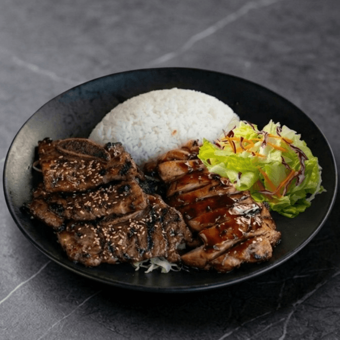 Chicken & Beef Short Ribs Teriyaki Combo