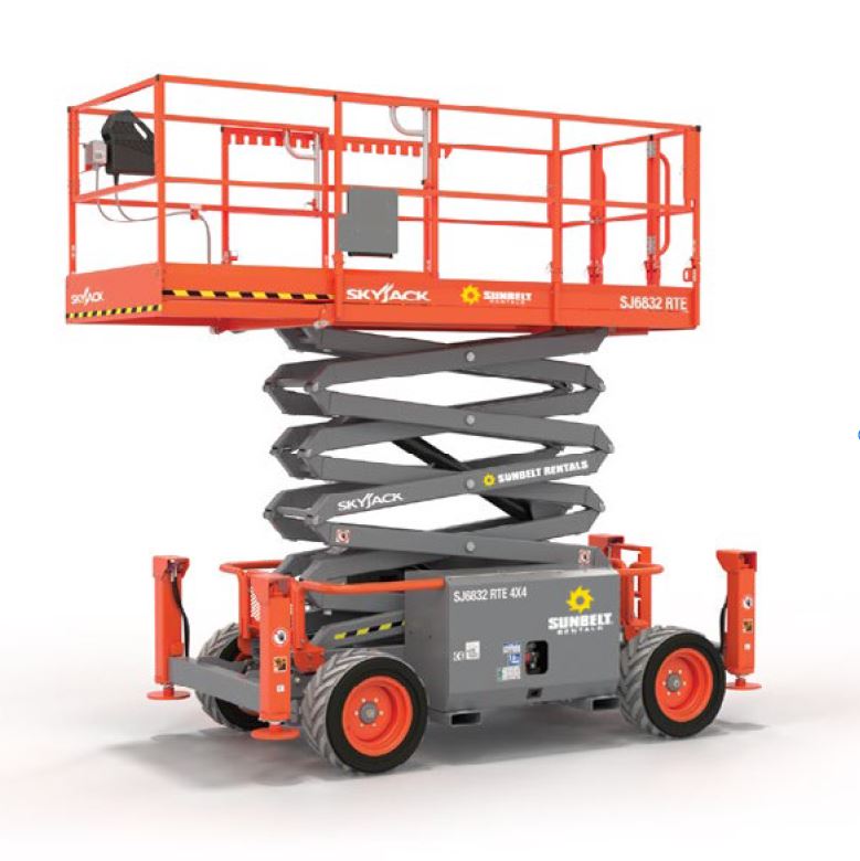 11.75M (32Ft) Electric Rough Terrain Scissor Lift