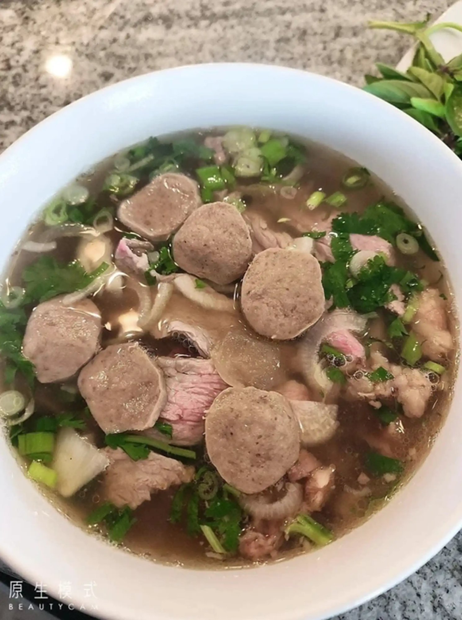 Pho Tai Bo Vien- Steak, Meatball