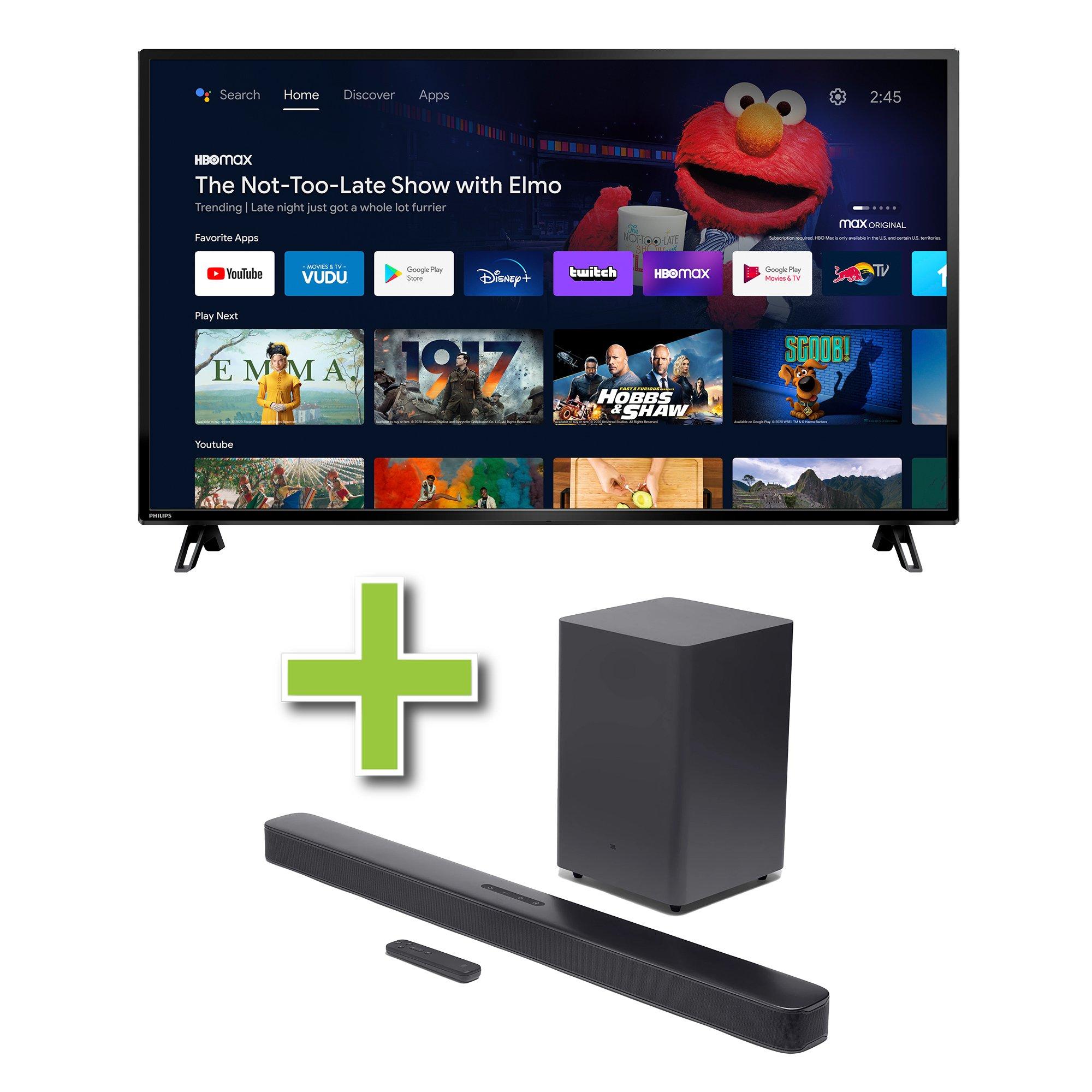 55" Philips 4K Ultra HD Smart TV & JBL 2.1 ch Soundbar
