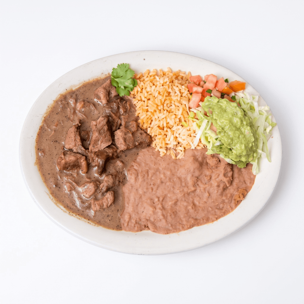 Carne Guisada [Beef Tips in Gravy] Plate