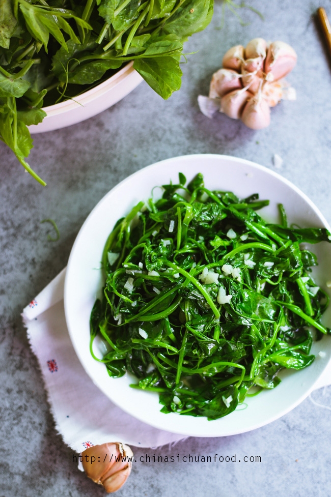 Snowpea Leaves Garlic Entree