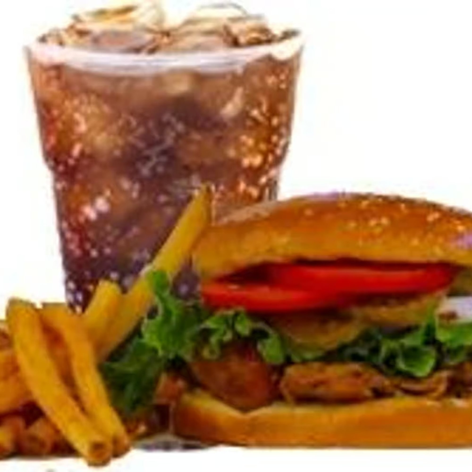 Augie's Yard Bird LOADED Sandwich Combo (smoked dark chicken w/ BBQ Cream Sauce, lettuce, tomatoe...