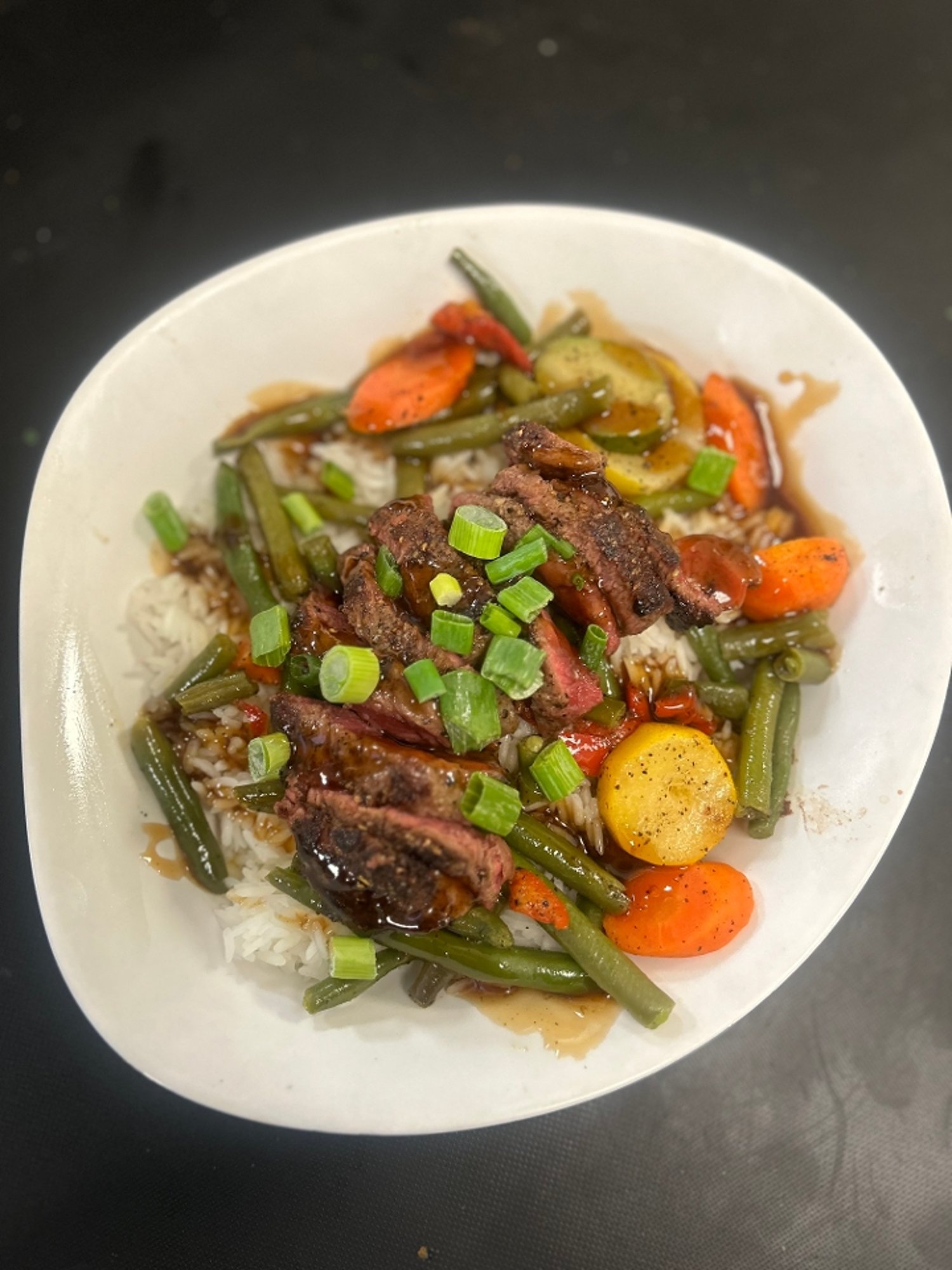 Bourbon Glaze Steak Rice Bowl