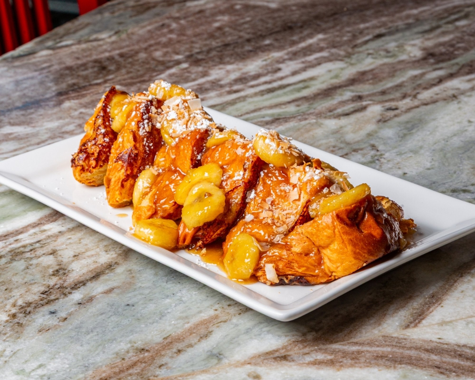 Banana Bourbon Coconut French Toast