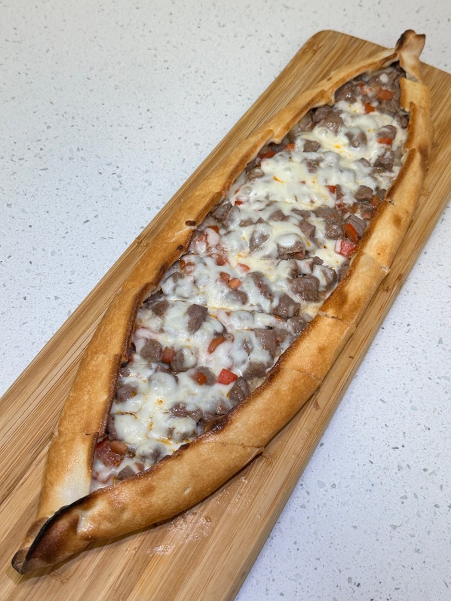 Steak Pide (Turkish Boat-Shaped Pizza)