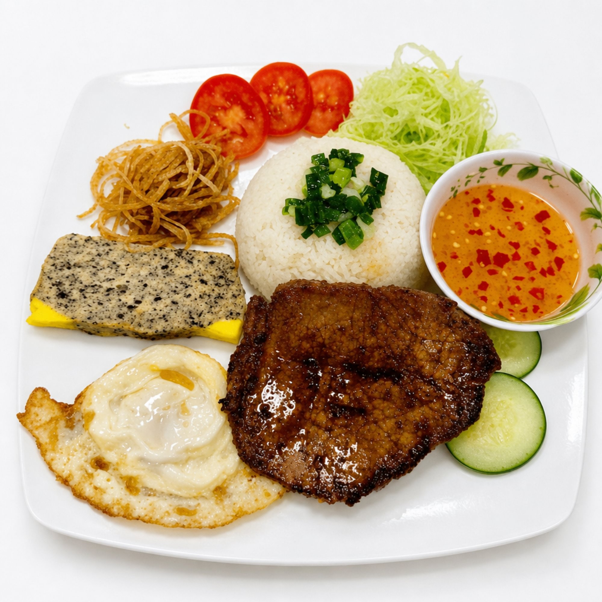 27A. Cơm Bò Nướng, Bì, Chả, Trứng (Deluxe Grilled Beef & Rice)