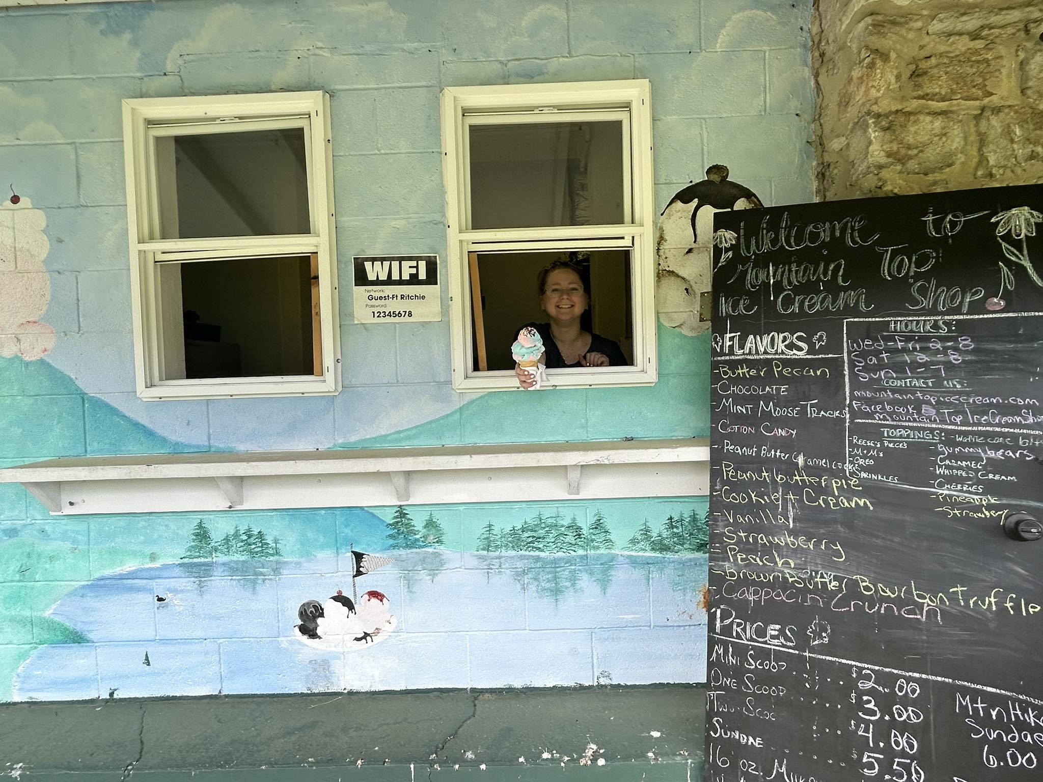 Mountain Top Ice Cream Shop Logo