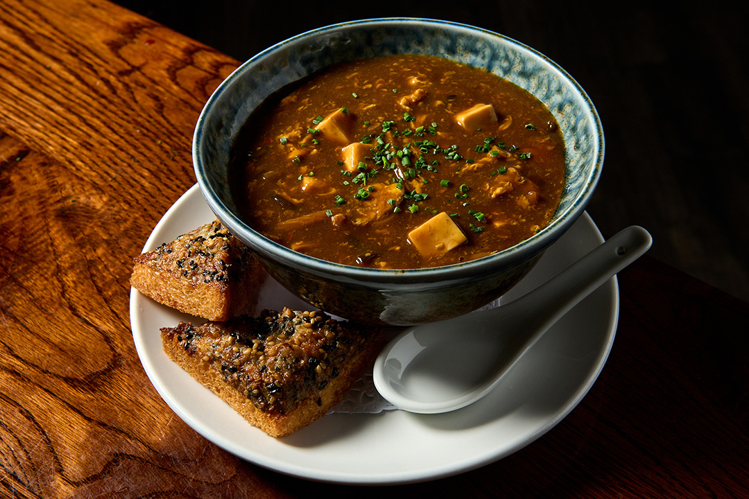 HOT & SOUR WITH SHRIMP TOAST