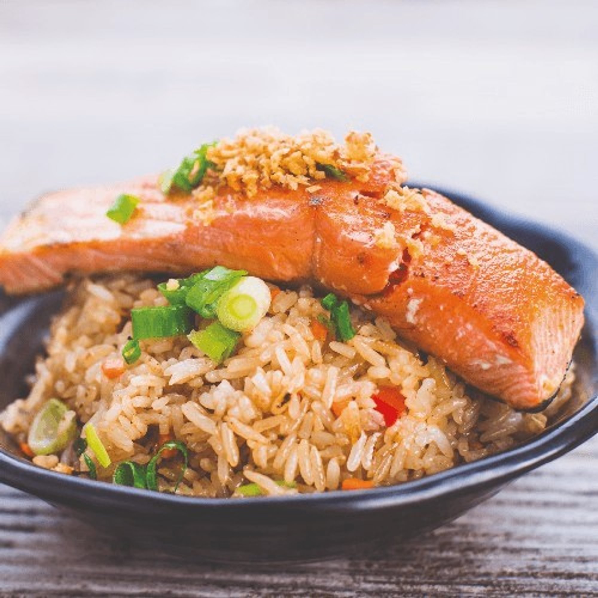 Salmon Garlic Fried Rice