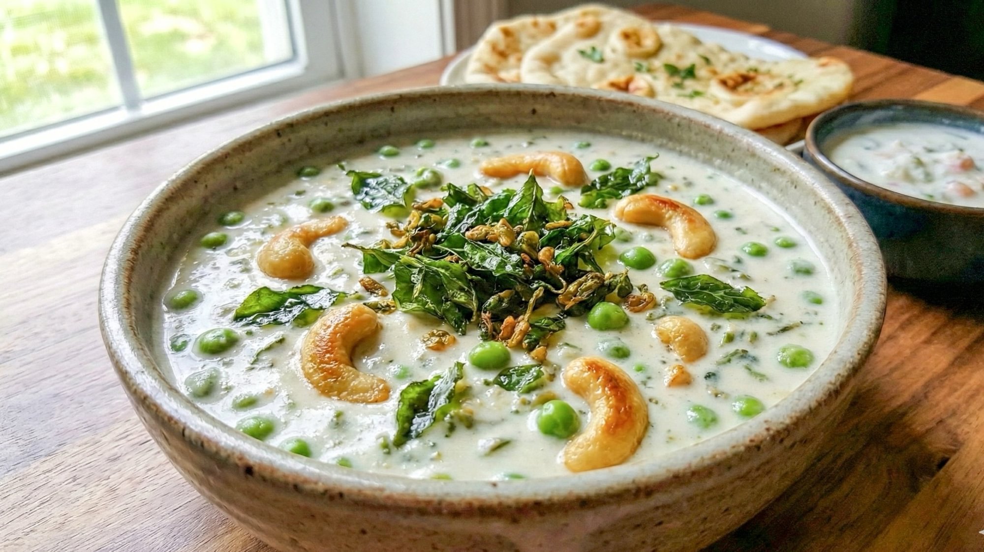 Malai Methi Kaju Mattar