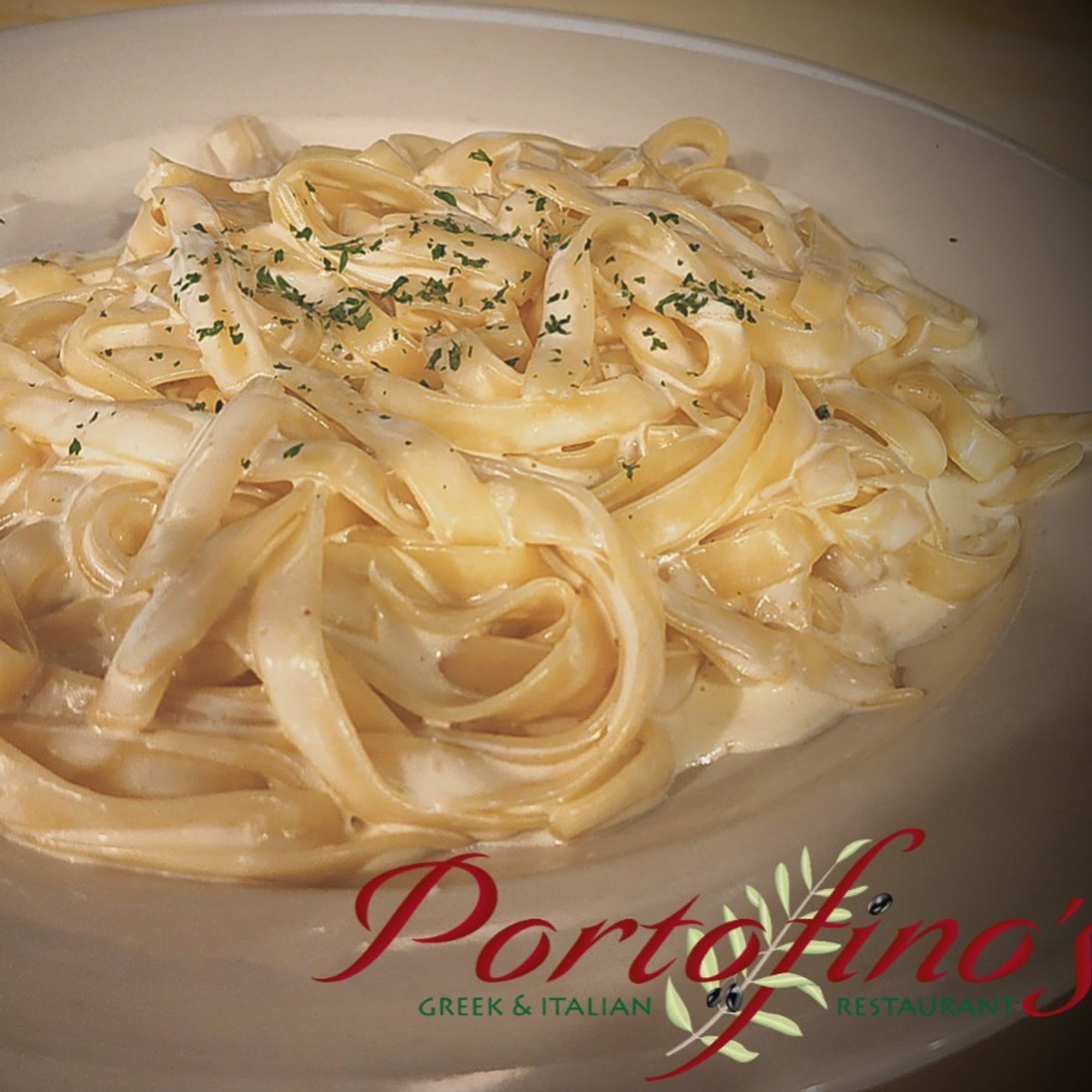 Fettuccini Alfredo with Salad