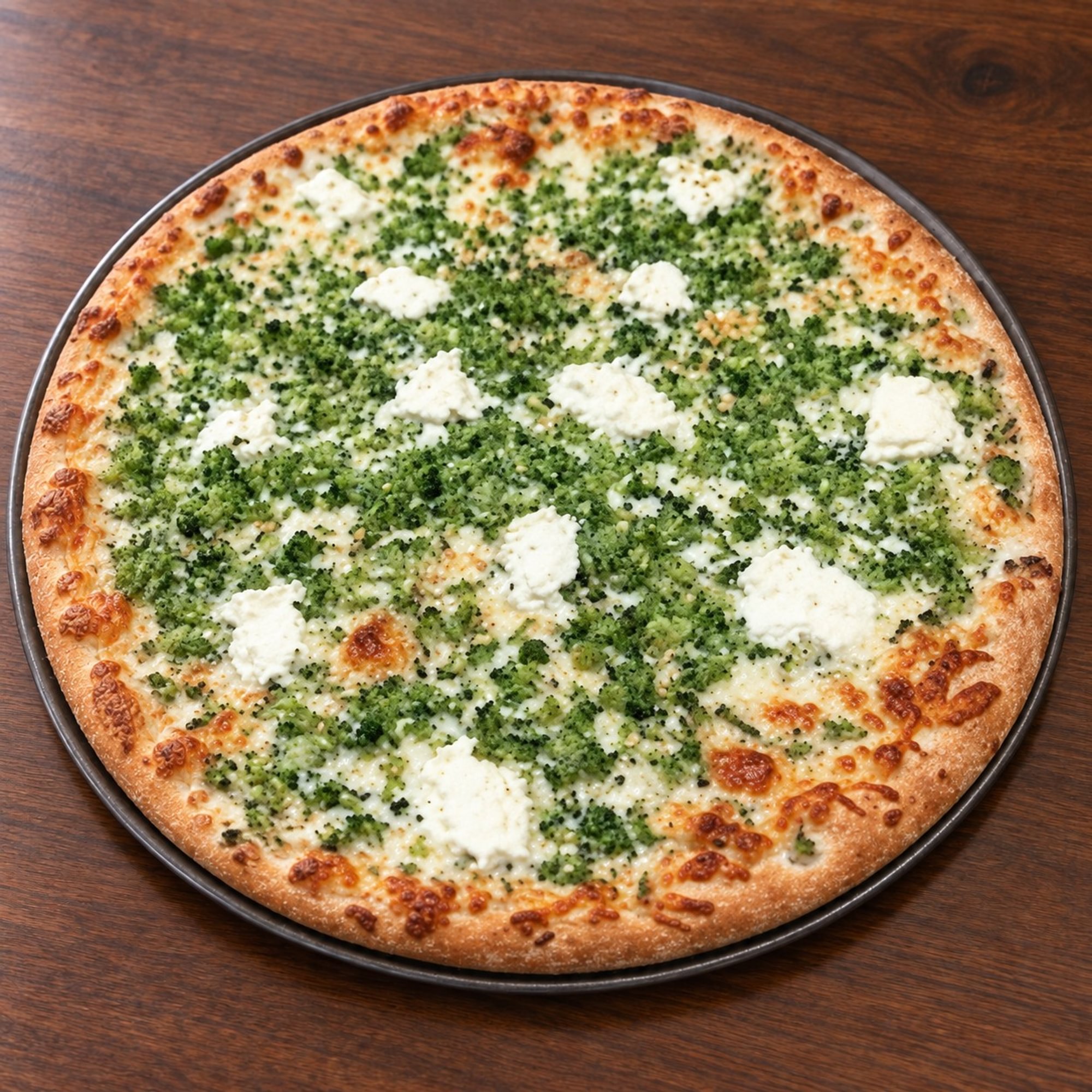 White broccoli ricotta pizza