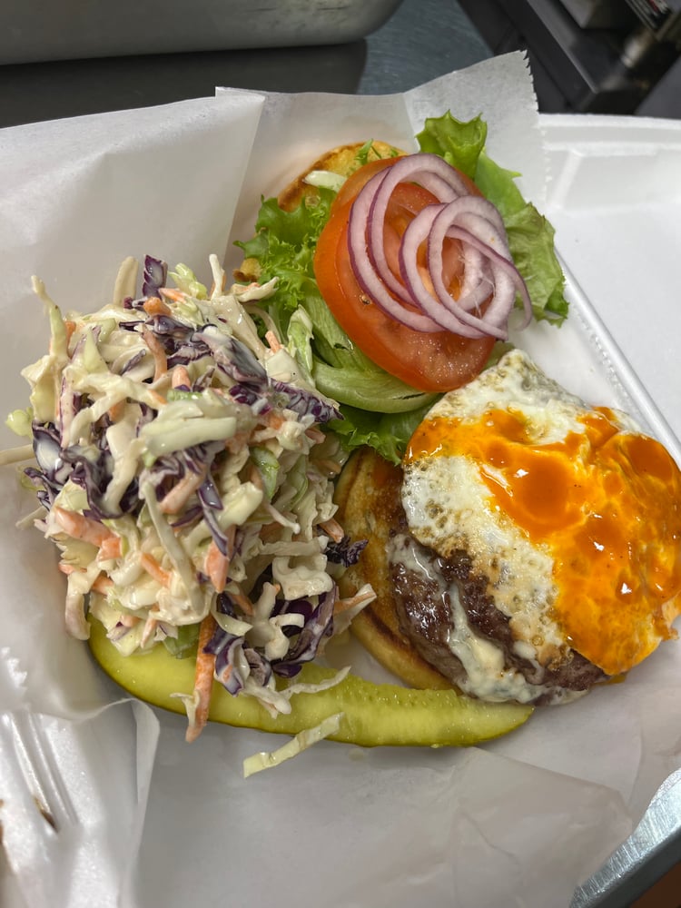Buffalo blue burger