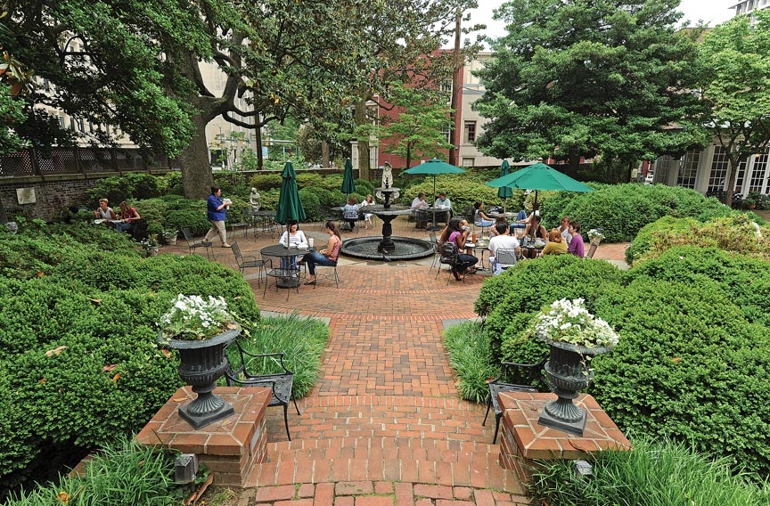 The Valentine Garden is an urban green space that is open for guests to enjoy.