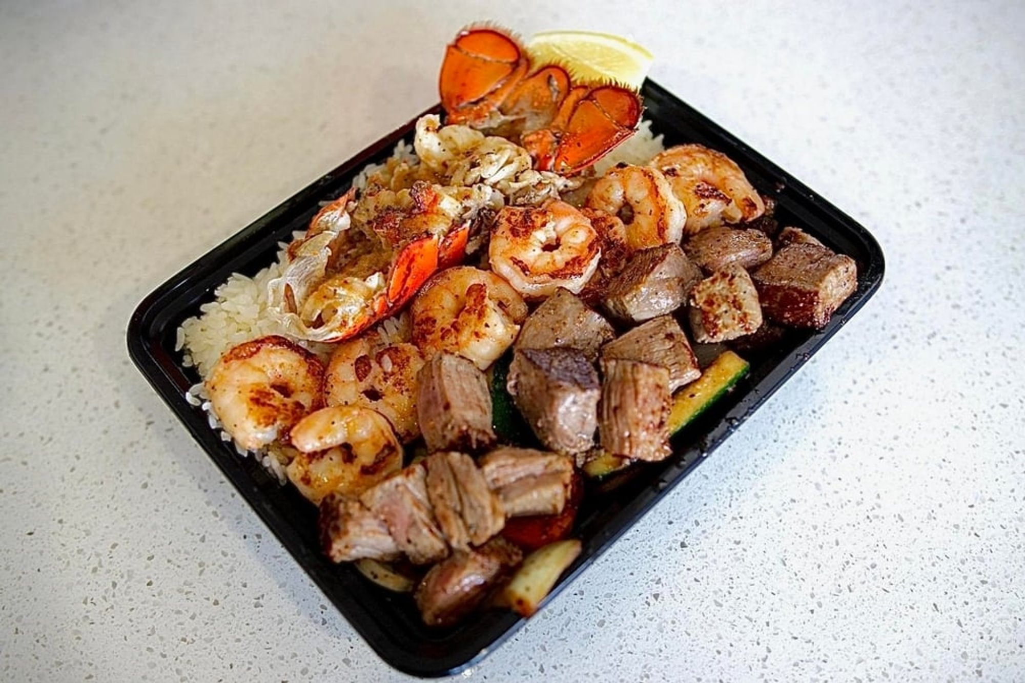 Lobster, Filet Mignon & Shrimp Combination Plate