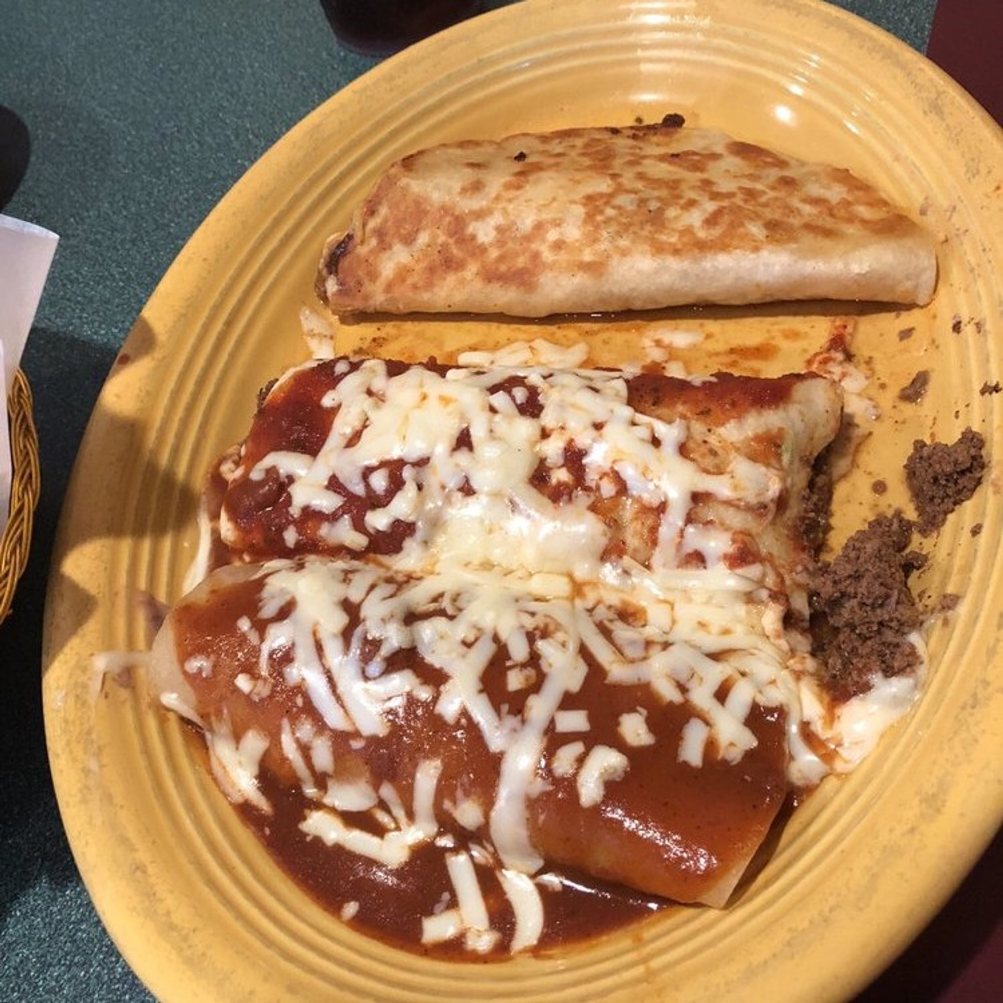 19. Chicken Enchilada, Beef Enchilada and Beef Quesadilla