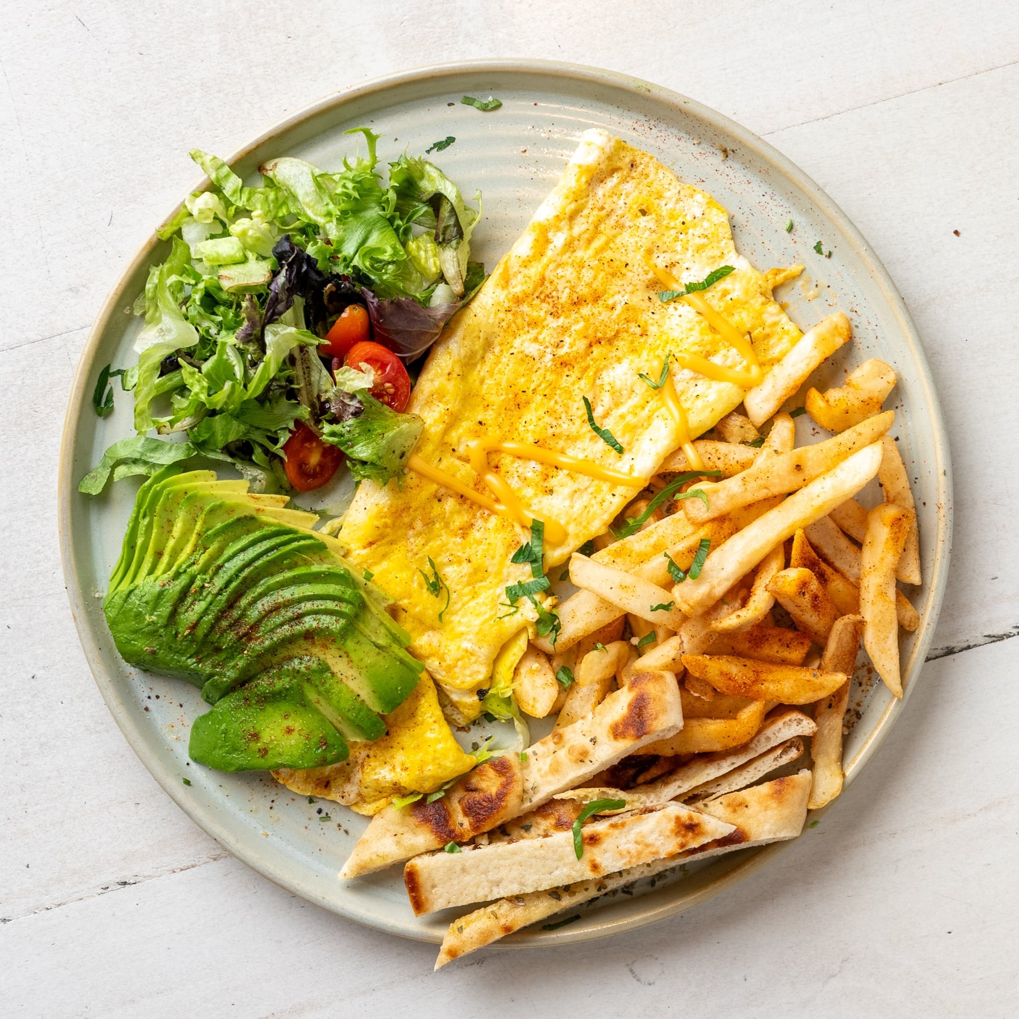 Avocado Cheddar Omelettes