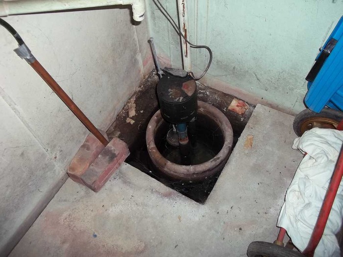 Before - old sump pump