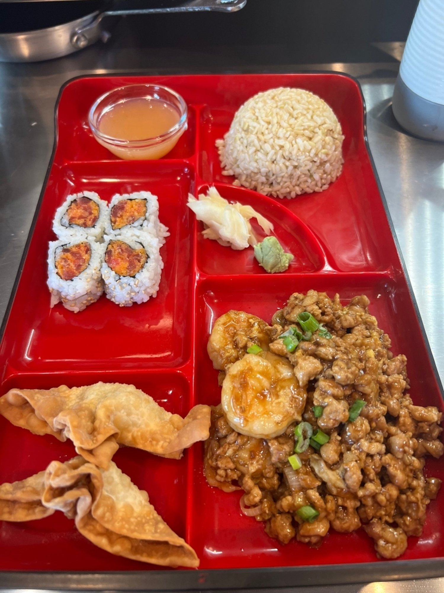 Bento Box A9 - Shrimp in Lobster Sauce