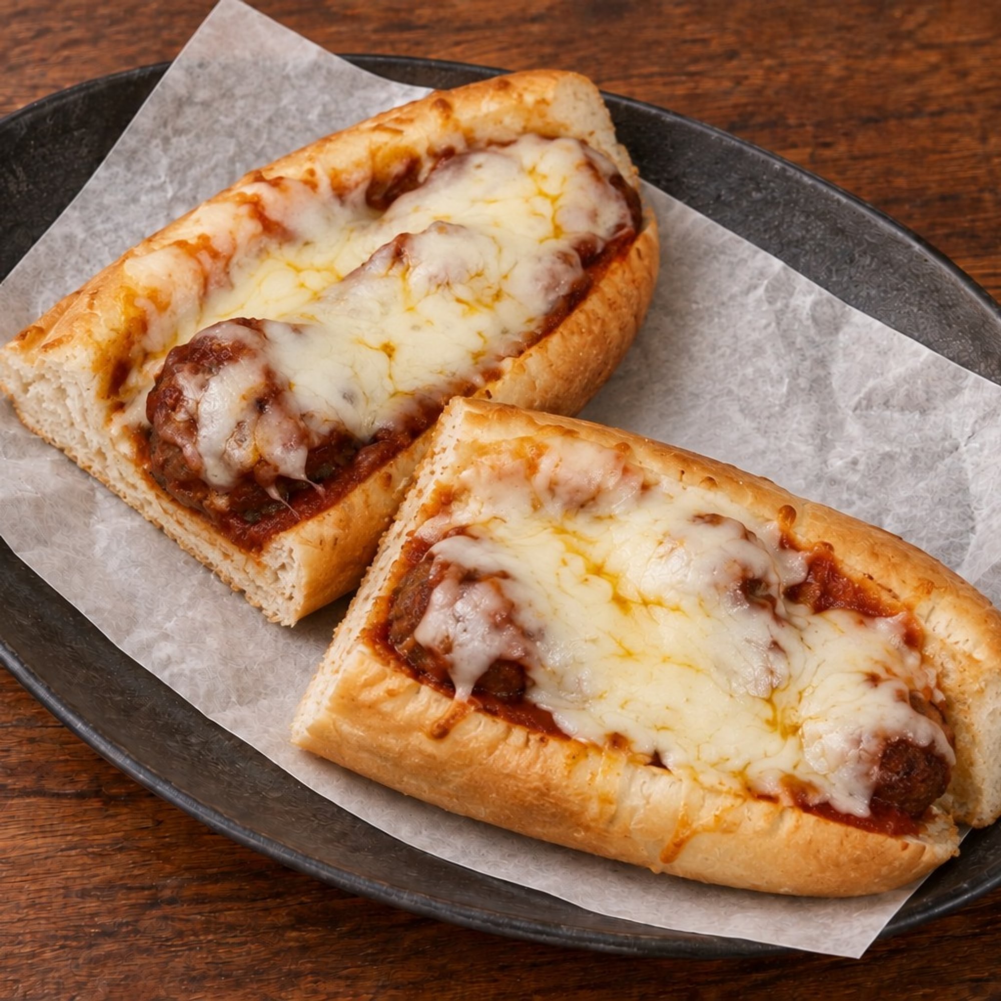 Meatball parmigiana sub